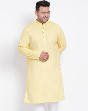 mandarin- collar kurta with insert pocket