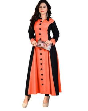 mandarin collar anarkali kurta