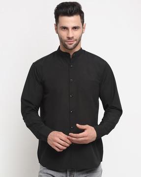 mandarin collar full sleeve shirt