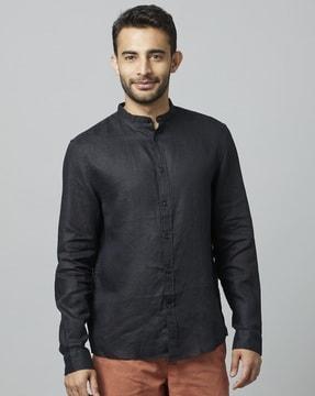 mandarin-collar full sleeve shirt