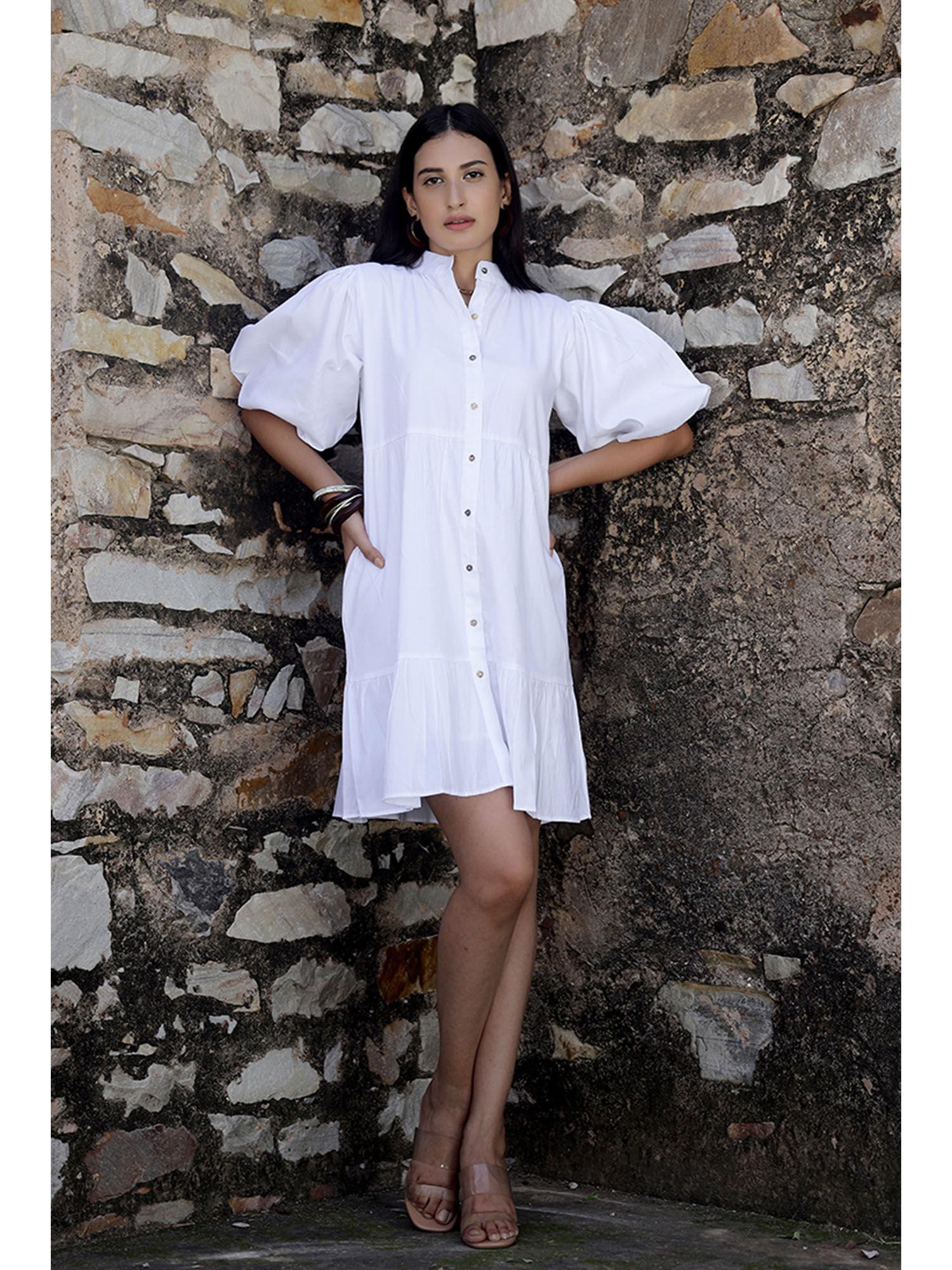 mandarin collar shirt dress