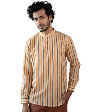 mandarin collar shirt with full sleeves