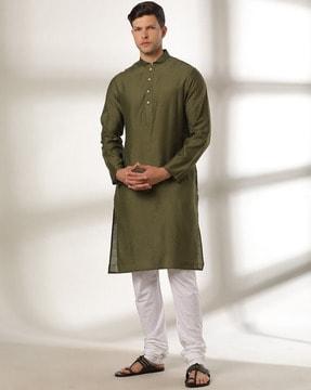 mandarin collar slim fit kurta