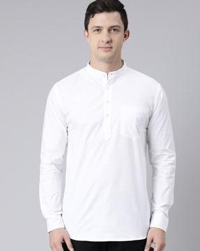 mandarin-collar slim fit shirt kurta