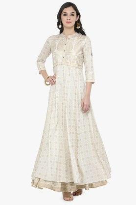 mandarin collar women's kurta - off white