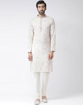 mandarin neck floral kurta