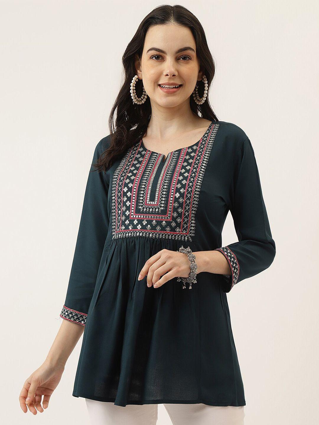 mandvi embellished tie-up neck top