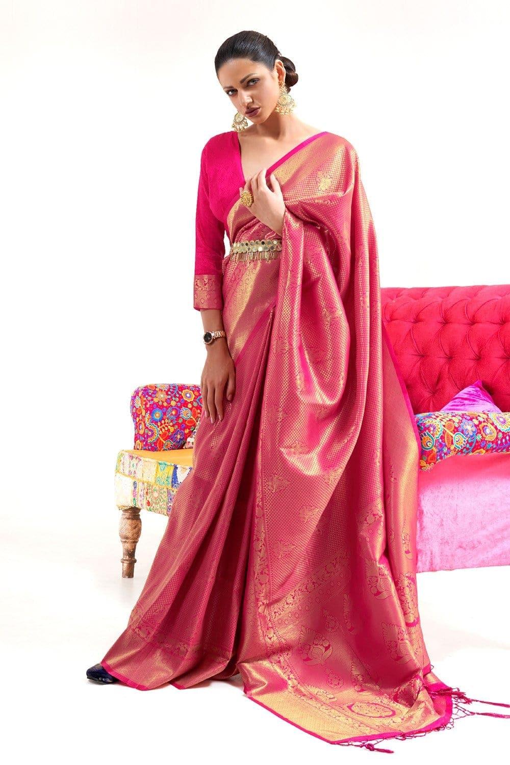 mandy red kanjivaram saree