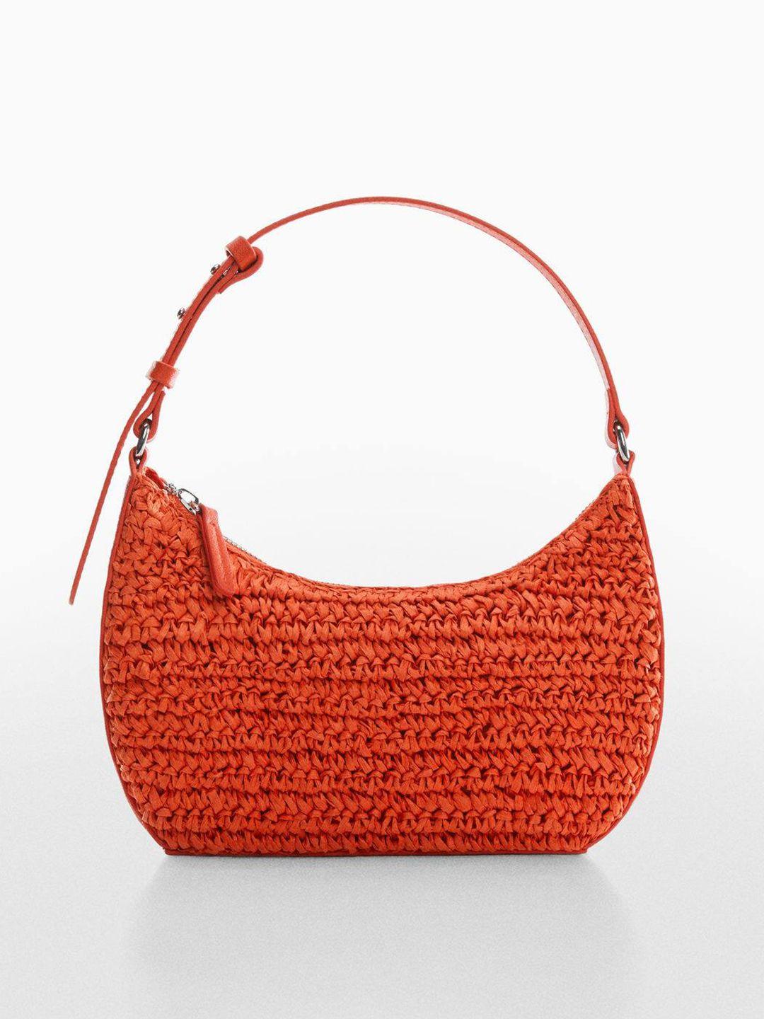 mango basketweave structured shoulder bag