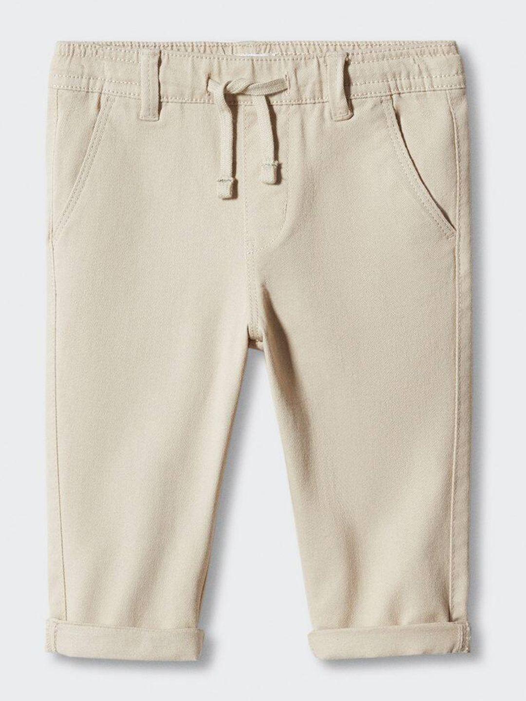 mango kids boys mid-rise straight fit trousers