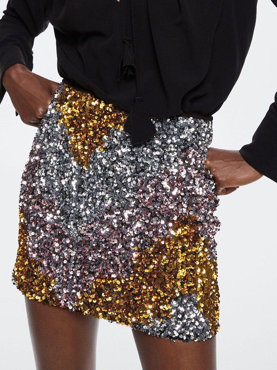 mango sequined embellished sustainable mini skirt