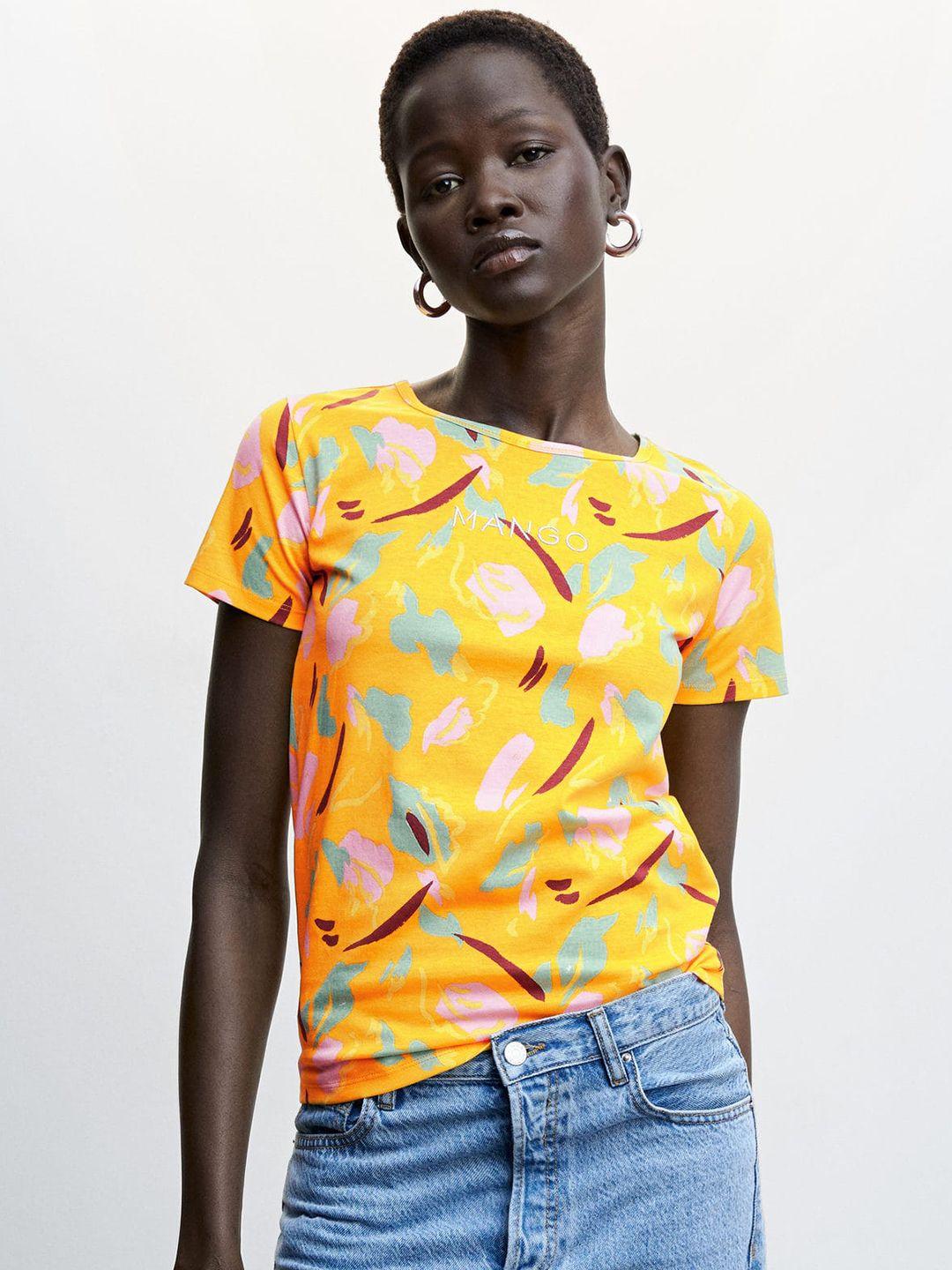 mango sustainable abstract printed pure cotton t-shirt