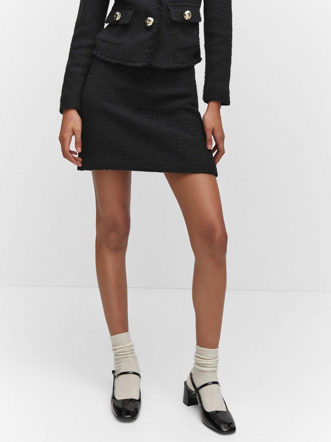mango tweed straight mini skirt