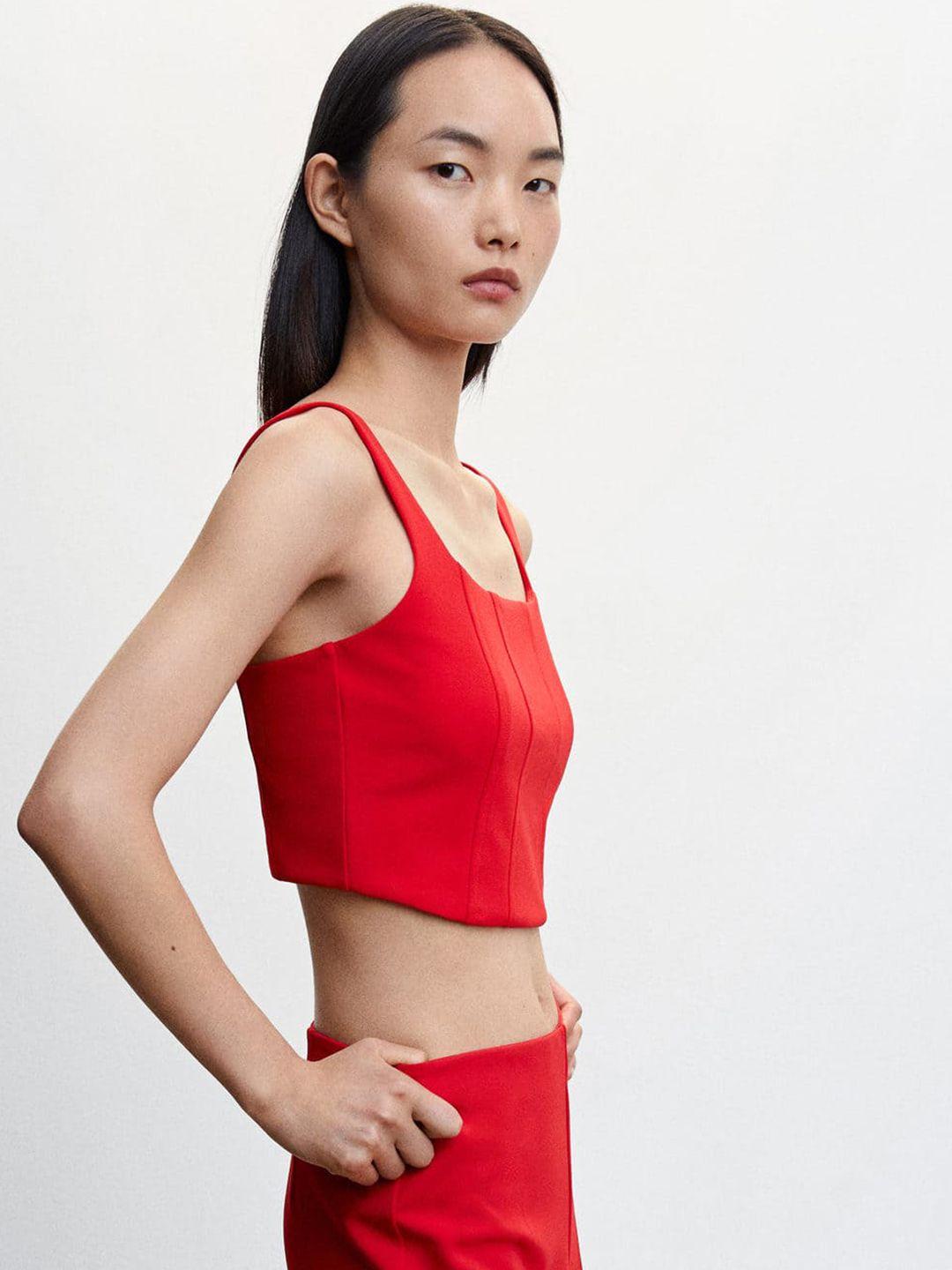 mango valentine collection sustainable fitted corset crop top