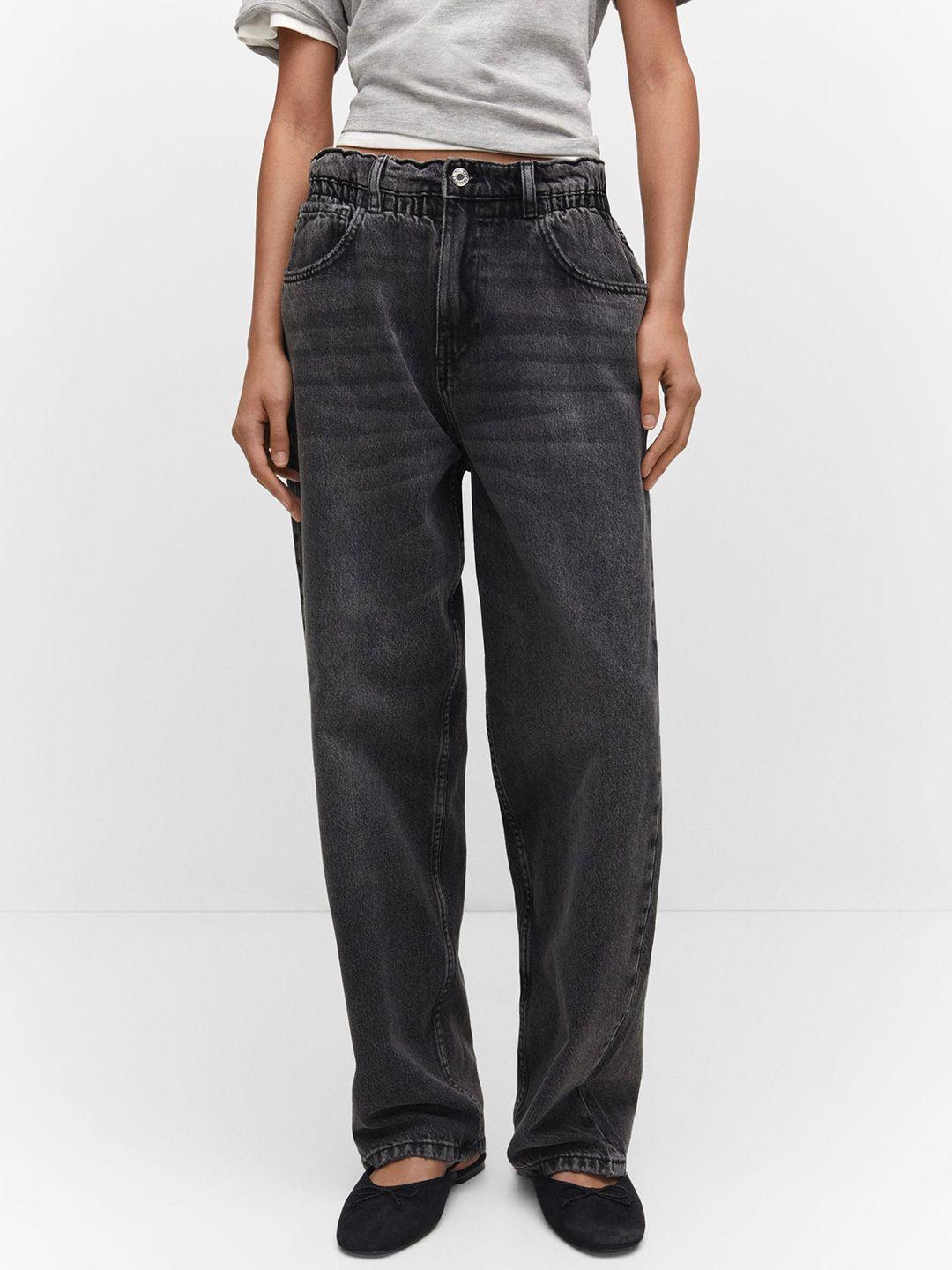 mango women cotton light fade straight slouchy jeans