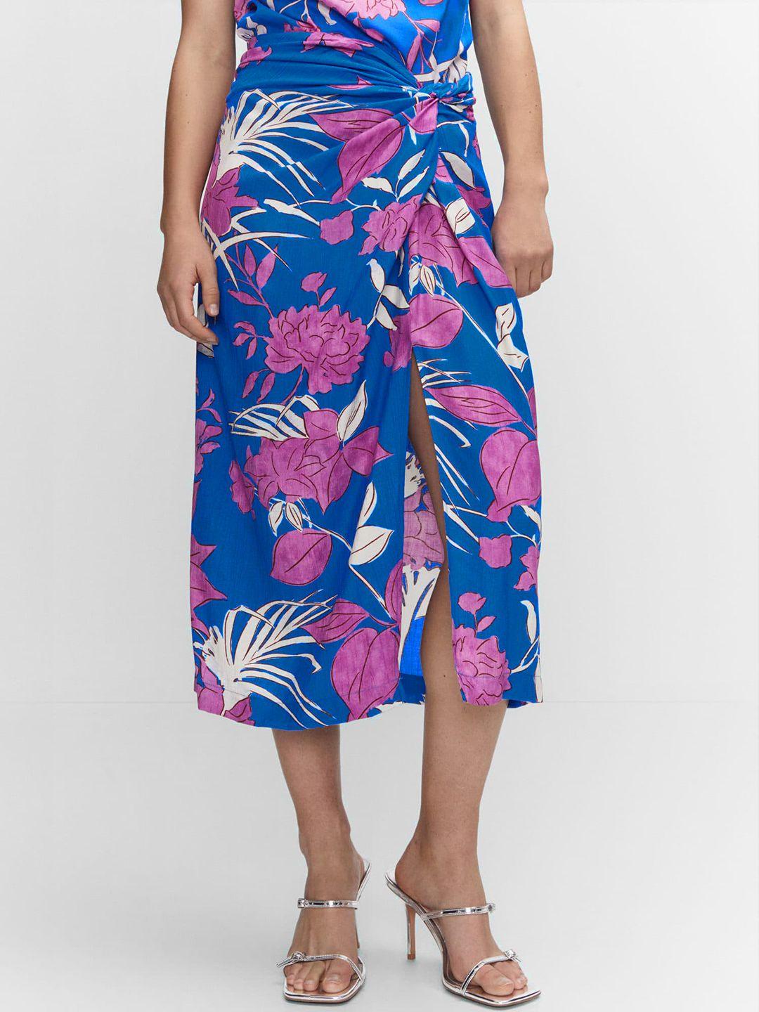 mango women floral printed a-line skirt
