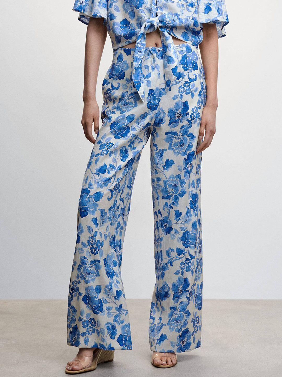 mango women floral printed trousers