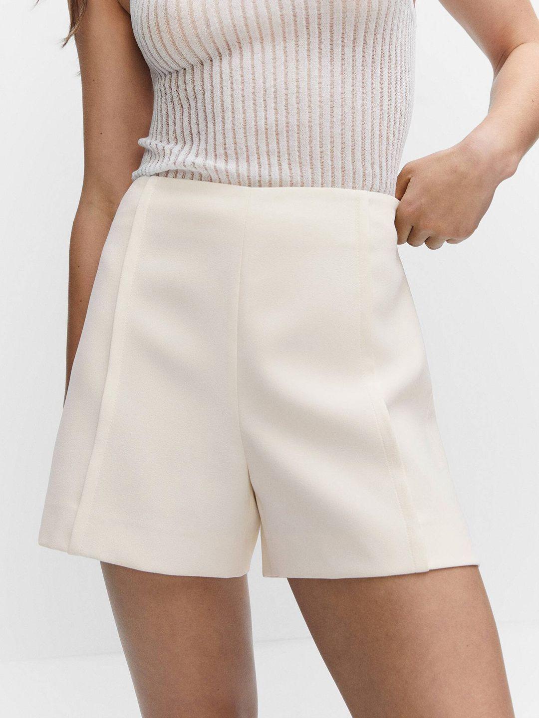 mango women solid shorts