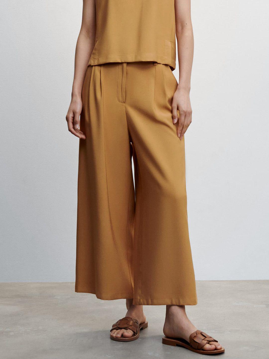 mango women sustainable pleated high-rise parallel trousers
