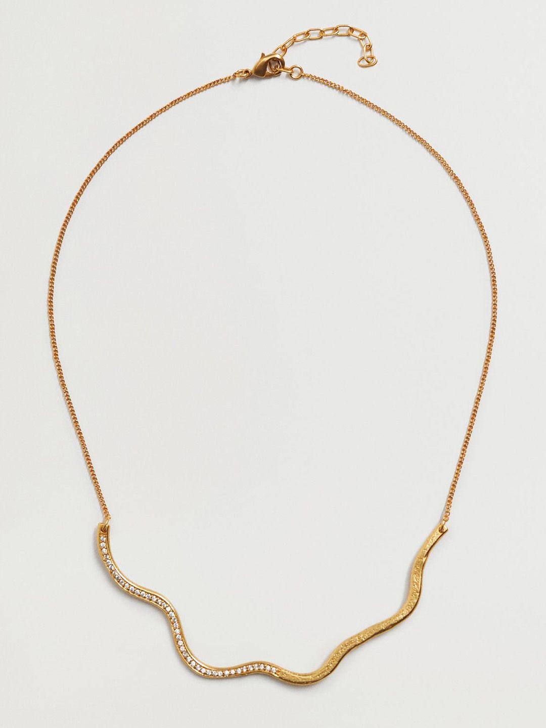 mango 24 k gold-plated stone studded necklace
