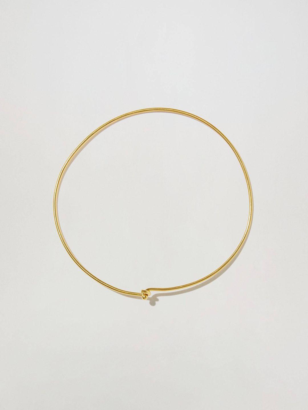mango 24k gold-plated brass rigid choker necklace