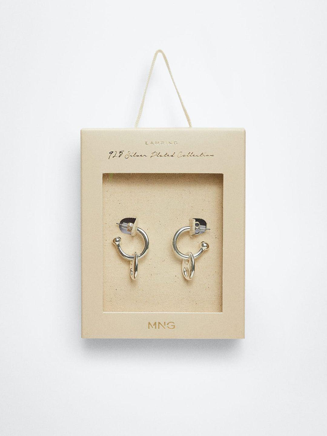 mango 925 silver-plated circular drop earrings
