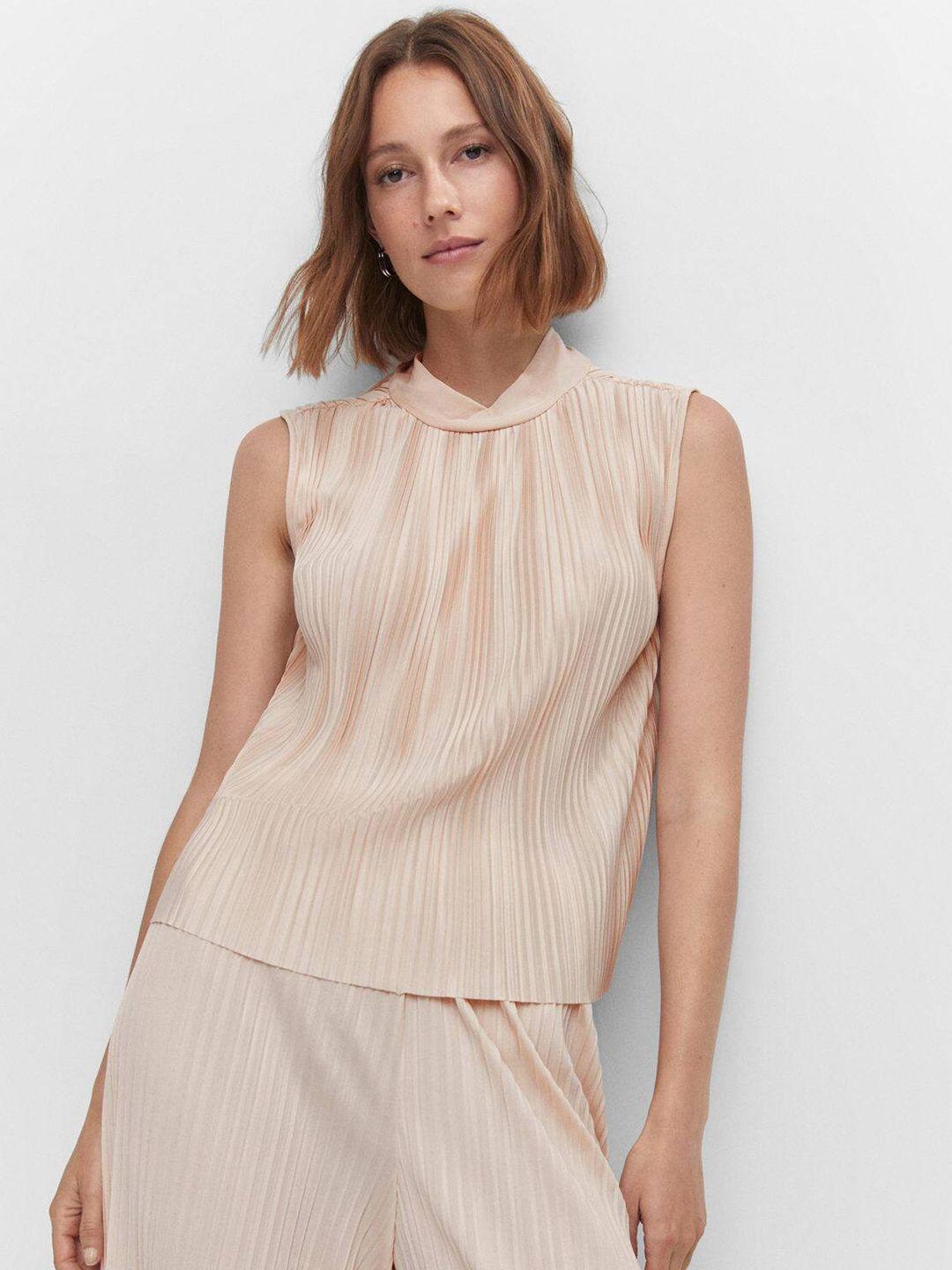 mango accordion pleats top