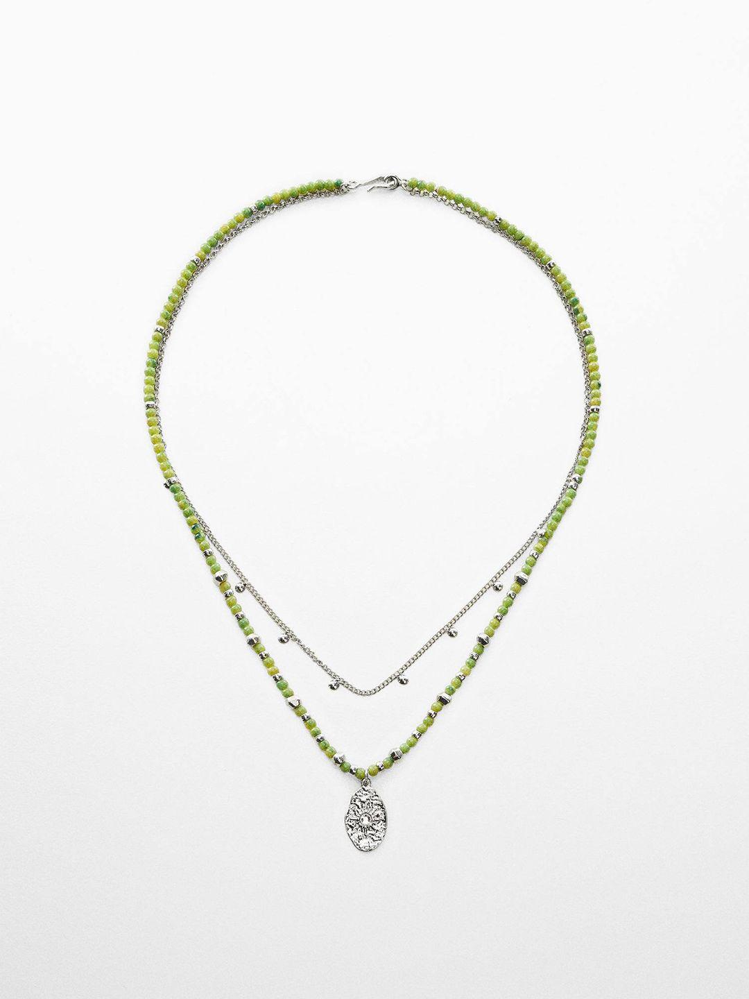 mango beaded & stone-studded layered necklace
