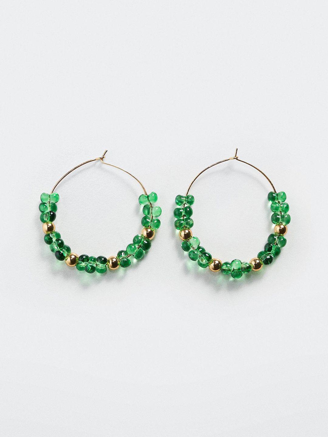 mango beaded circular hoop earrings