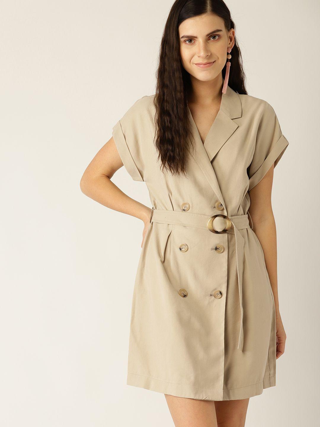 mango beige basel blazer dress