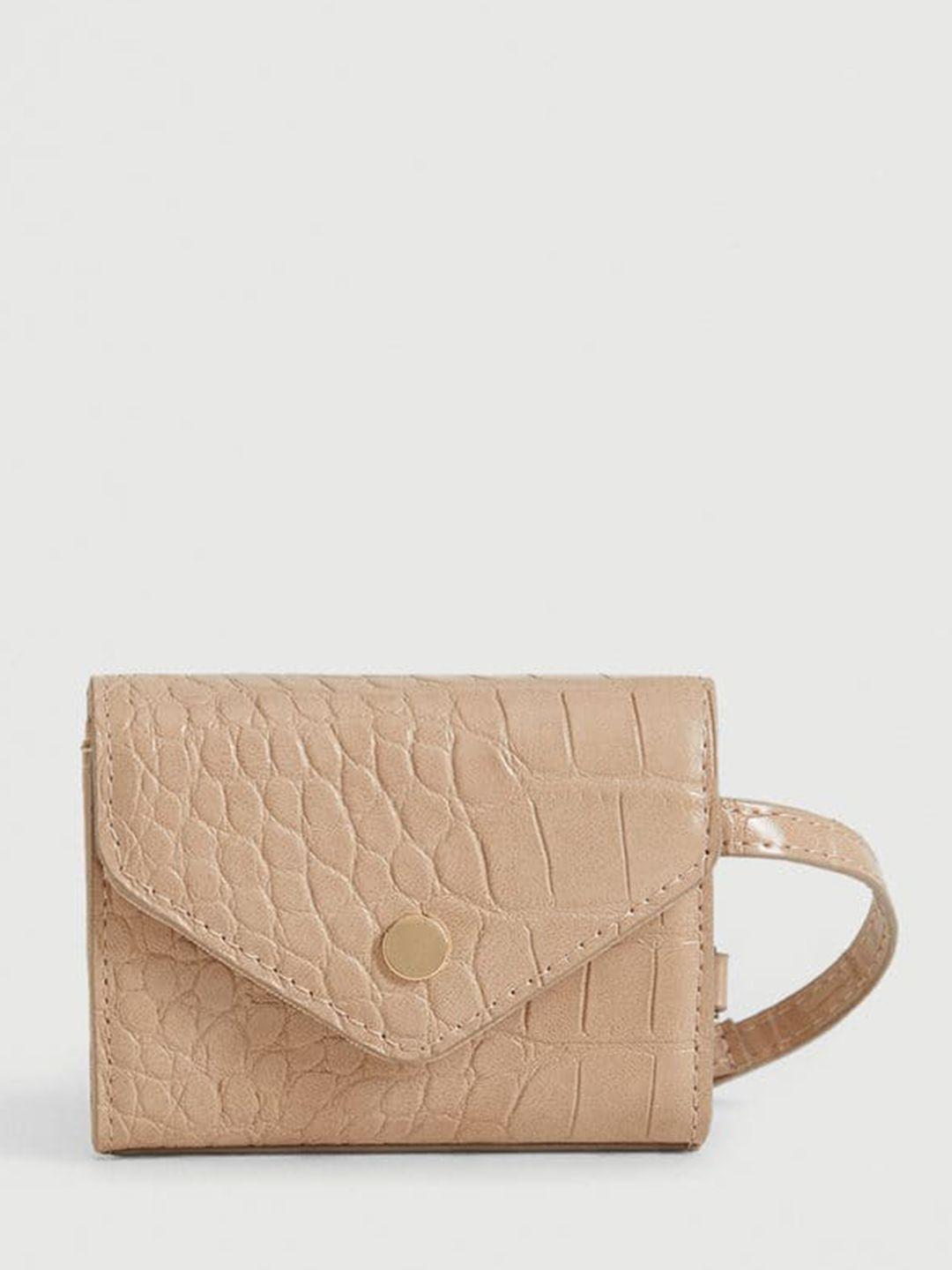 mango beige croc-textured purse