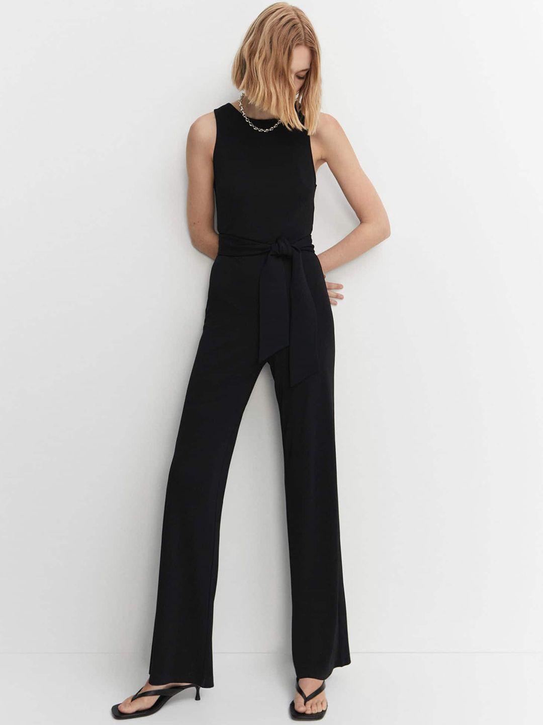 mango belted basic jumpsuit