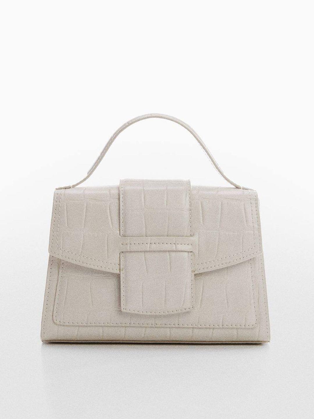 mango croc-textured structured satchel