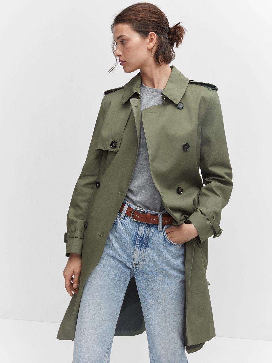 mango double-breasted longline trench coat