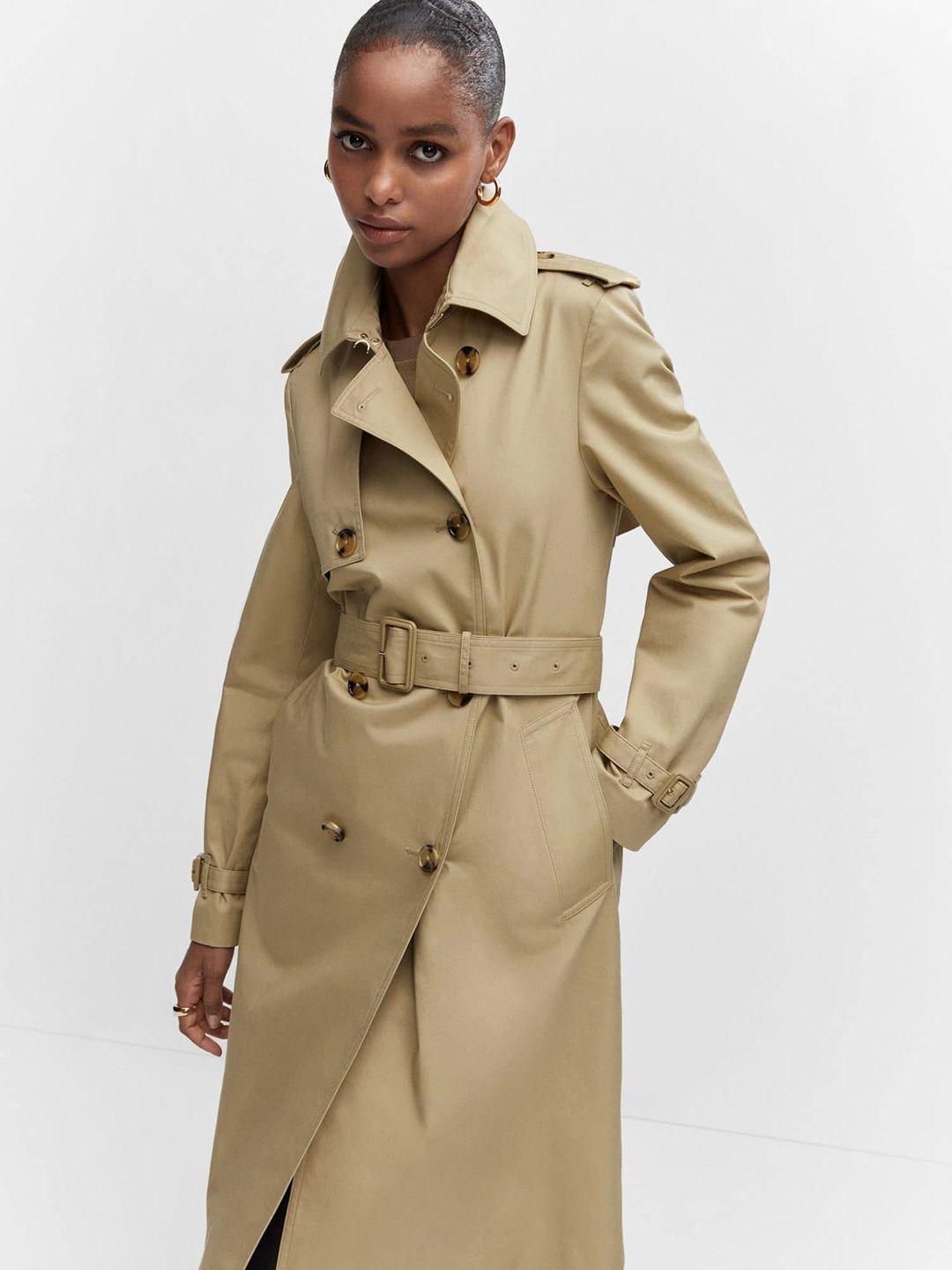 mango double-breasted longline trench coat