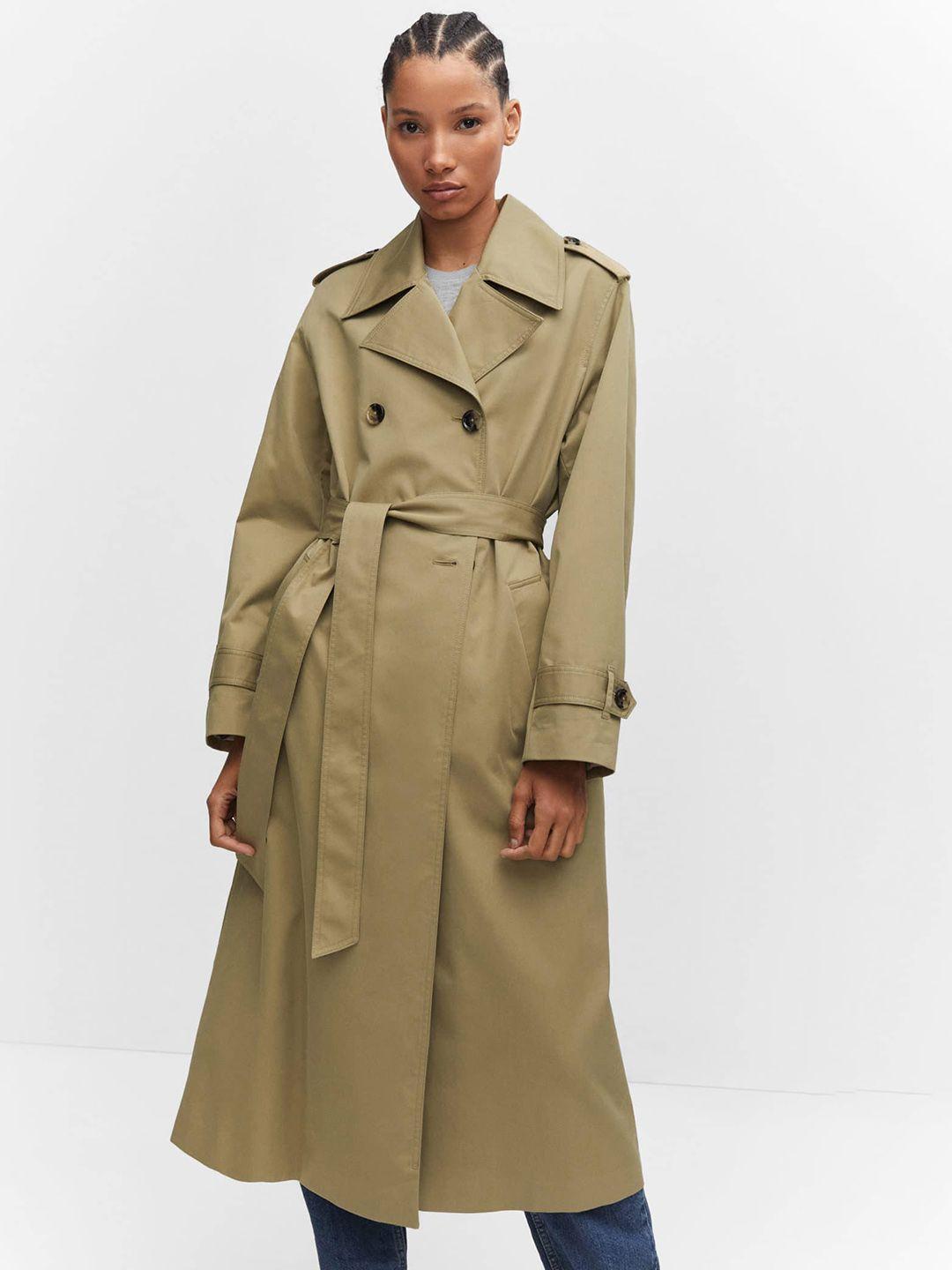 mango double-breasted longline trench coat