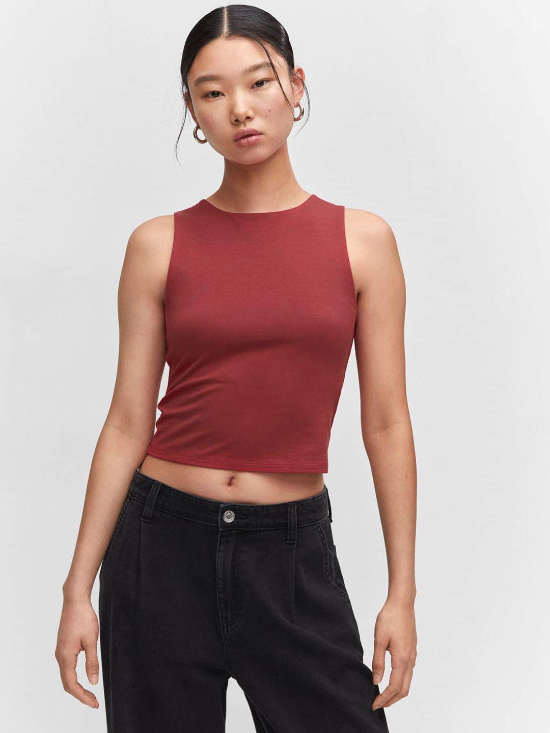 mango fitted crop top