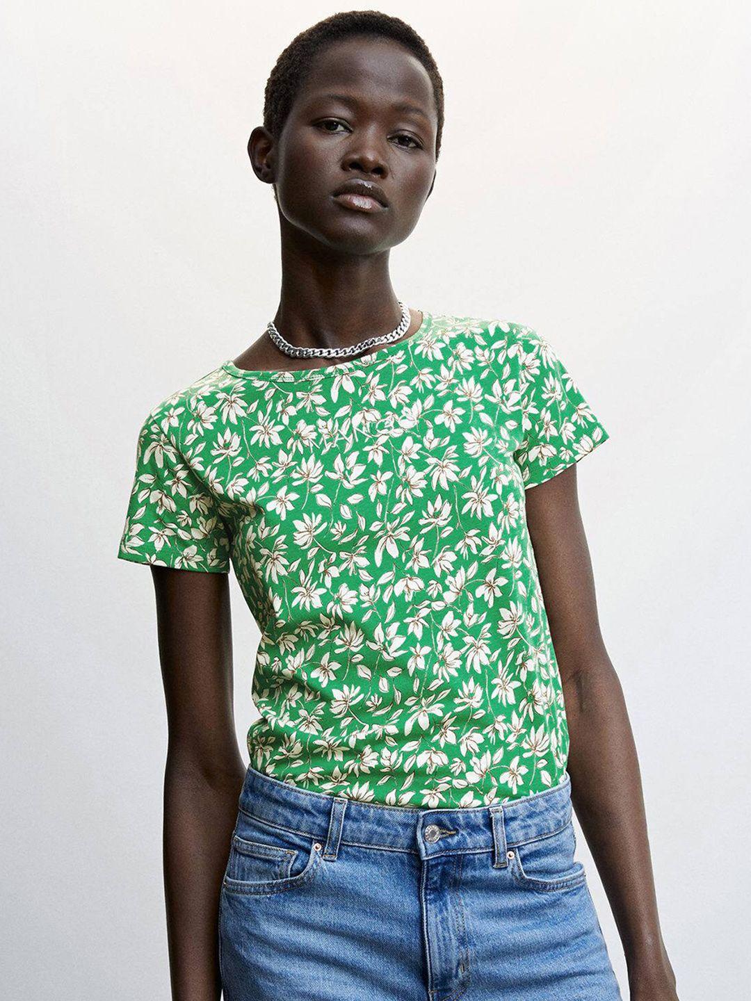 mango floral printed sustainable pure cotton t-shirt