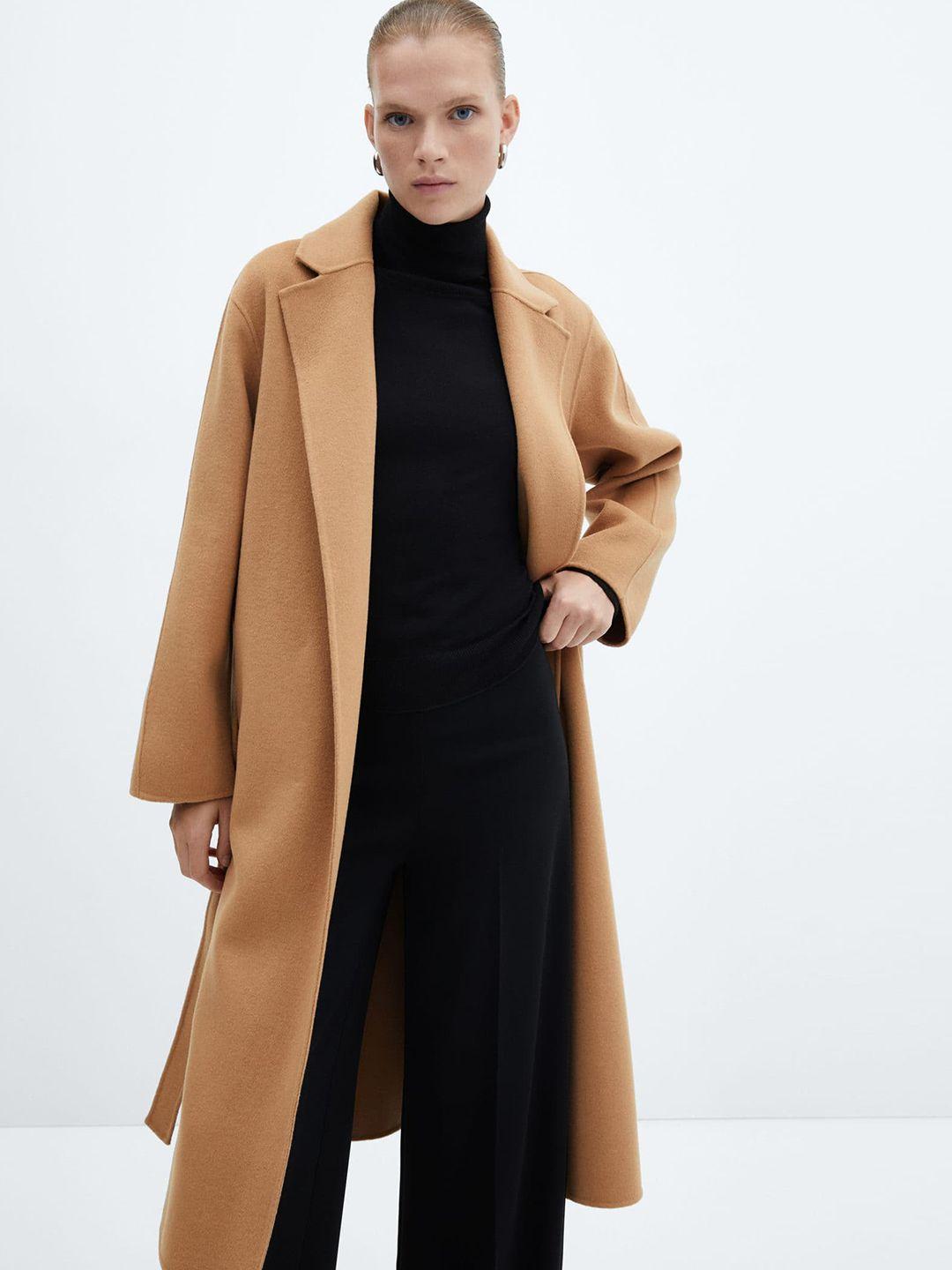 mango front-open longline overcoat with belt