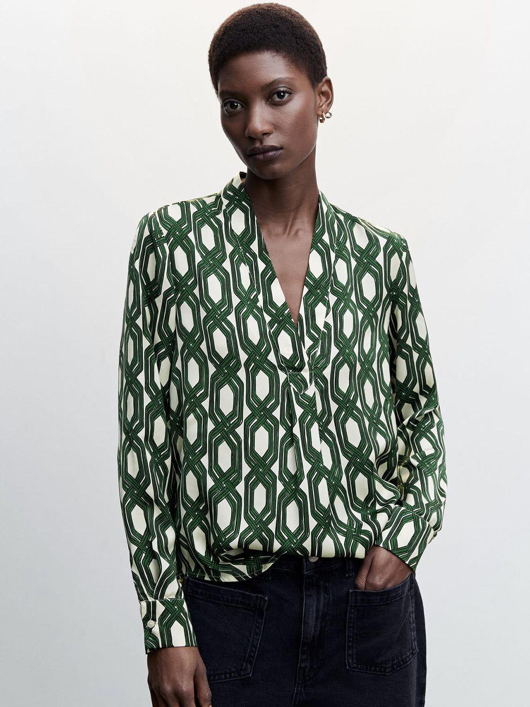 mango geometric print shirt style top