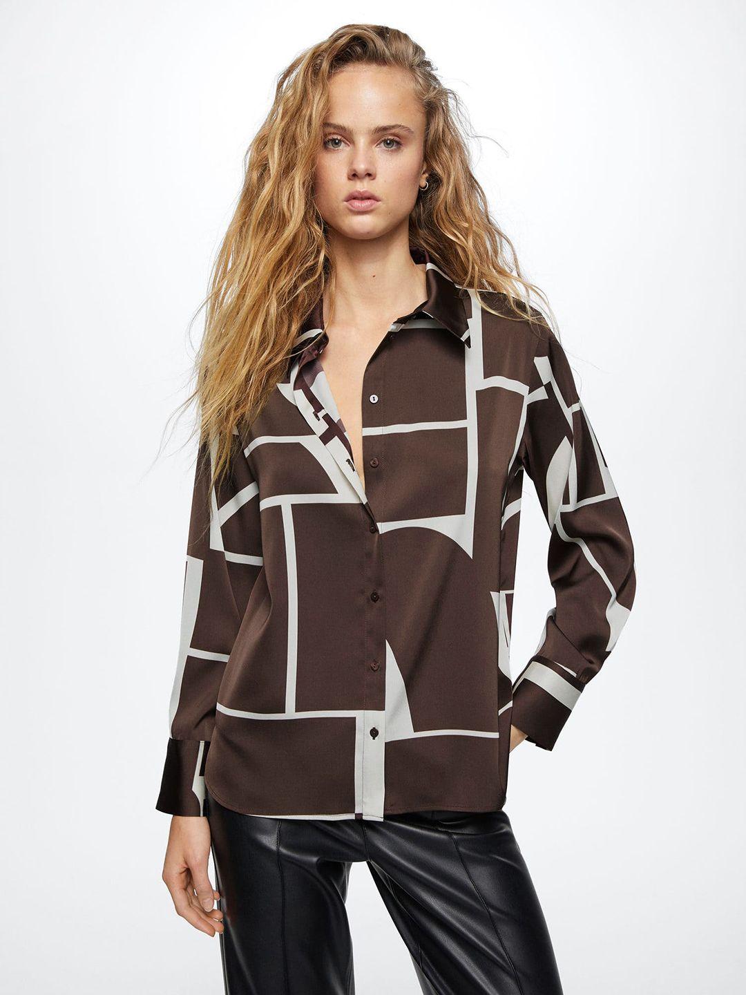 mango geometric printed casual shirt