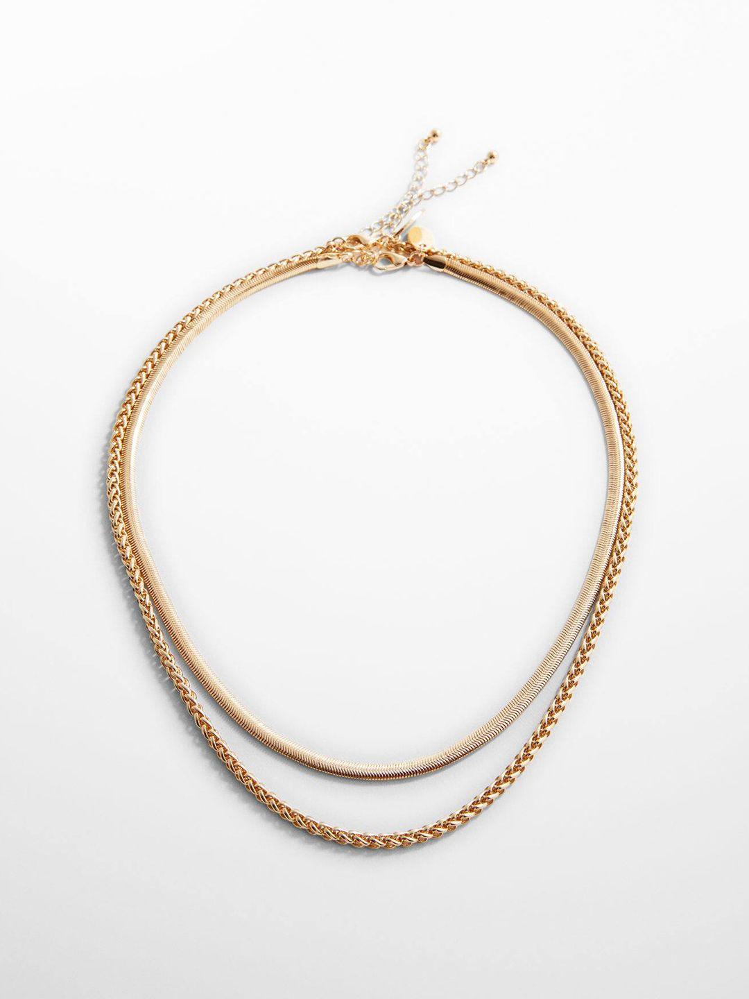 mango gold-toned double-layered necklace
