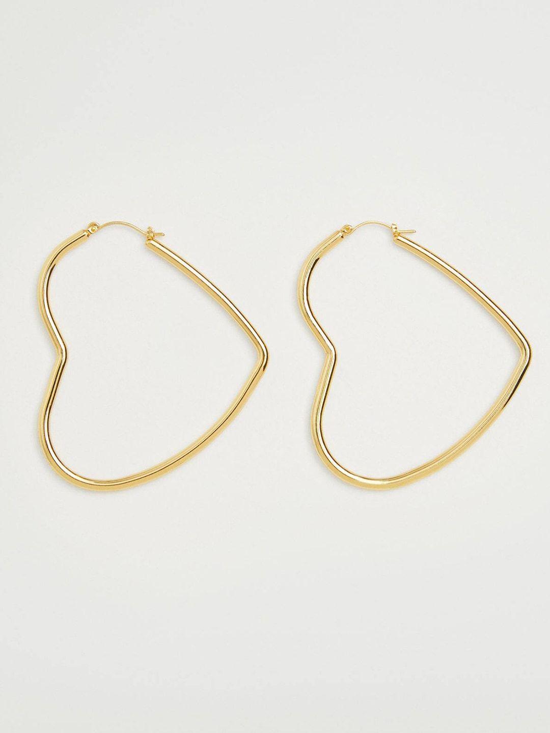 mango gold-toned heart shaped drop earrings