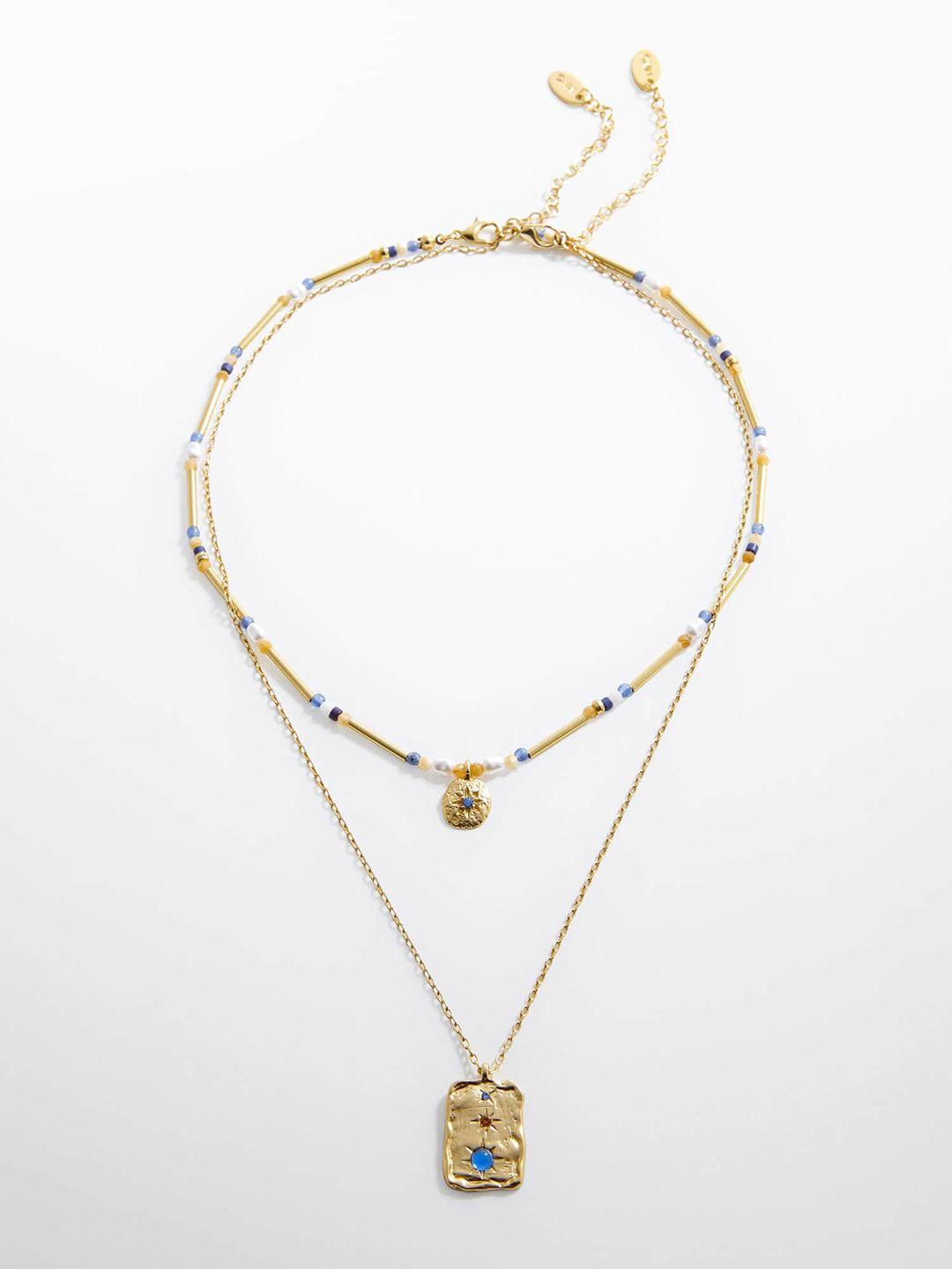 mango gold-toned layered necklace
