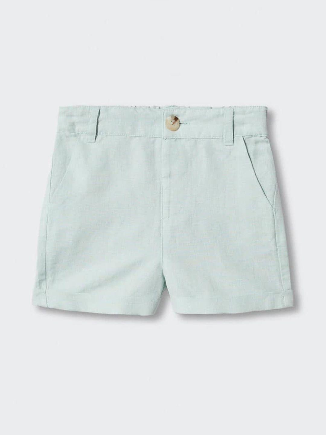 mango kids boys high-rise linen shorts