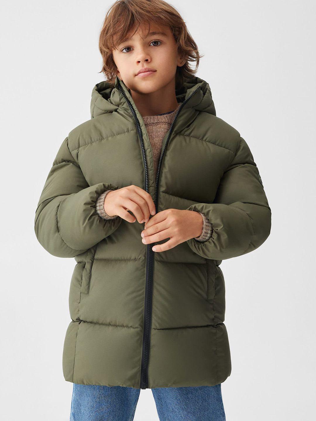 mango kids boys longline hooded padded jacket