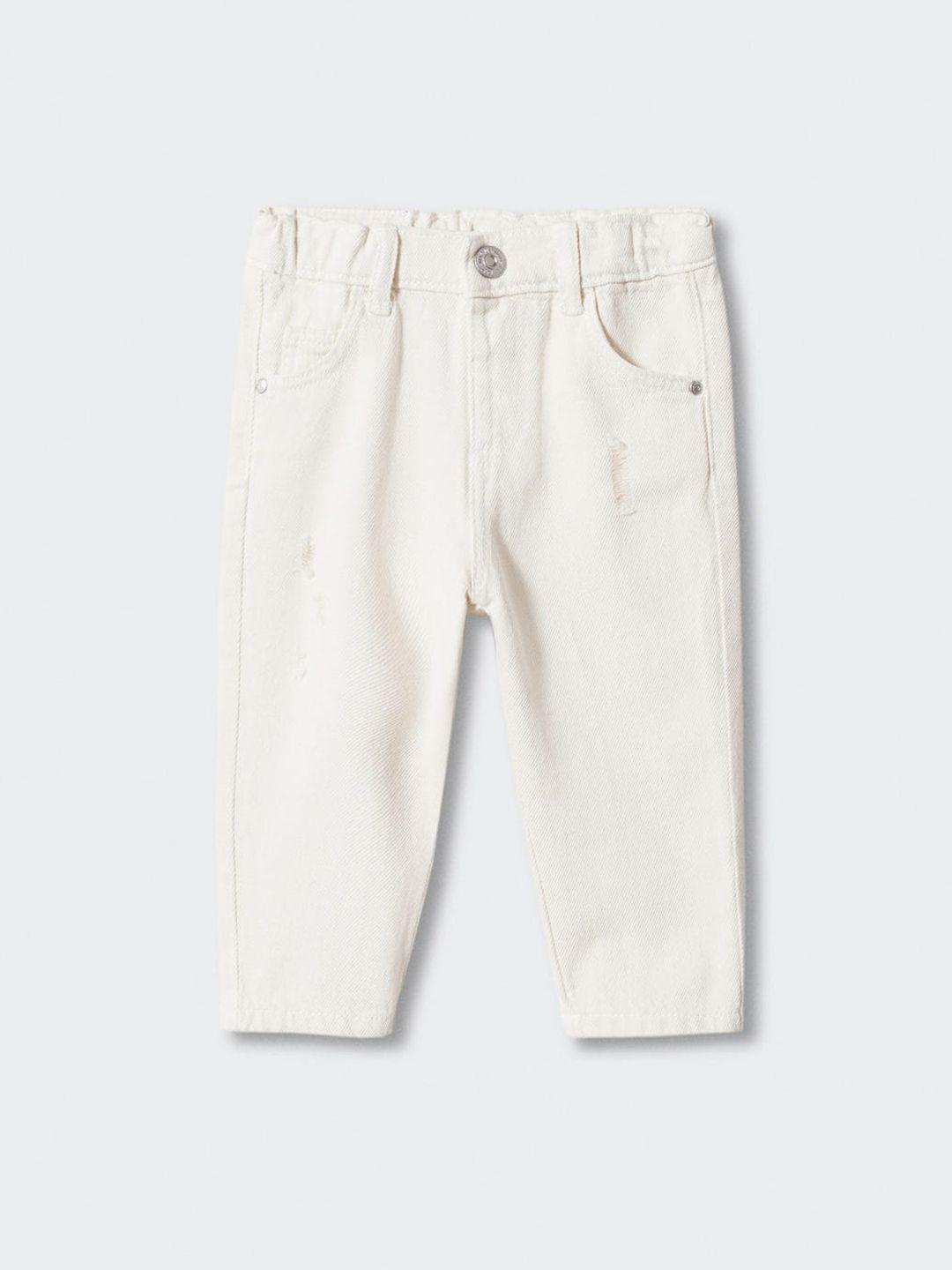 mango kids boys mid-rise low distress pure cotton sustainable jeans