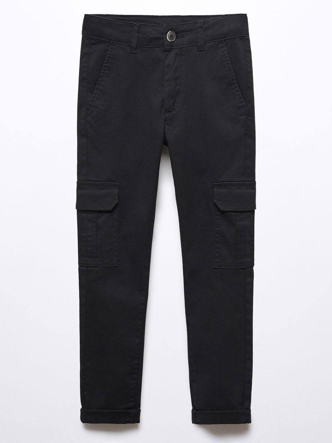 mango kids boys mid-rise stretchable cargo trousers