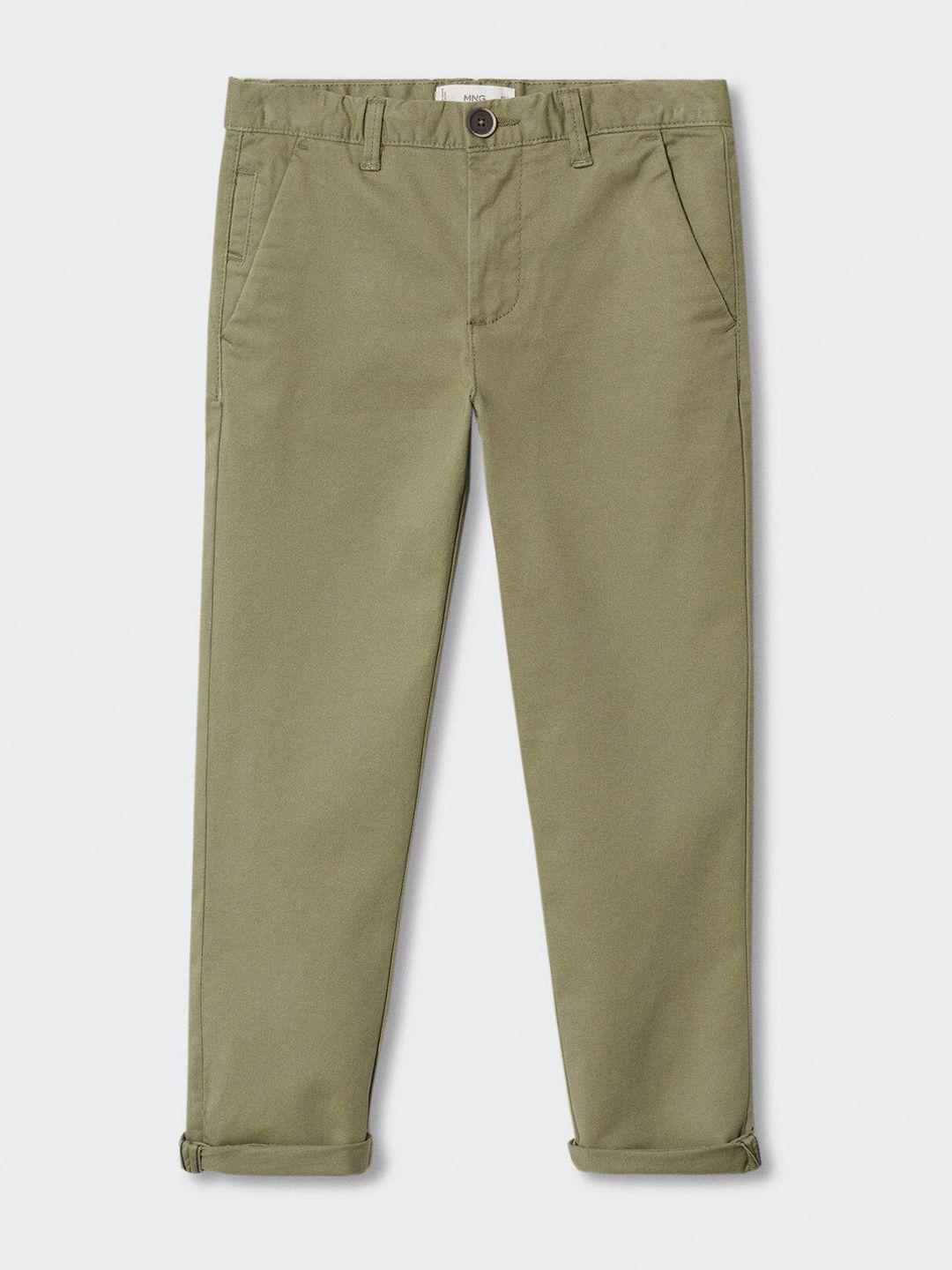 mango kids boys olive green chinos trousers