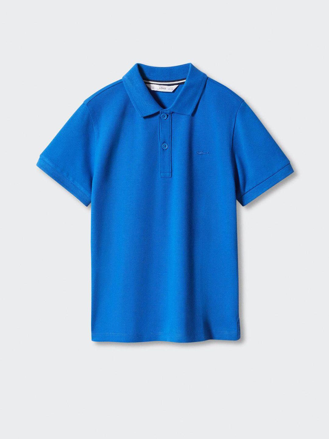 mango kids boys polo collar pure cotton sustainable t-shirt